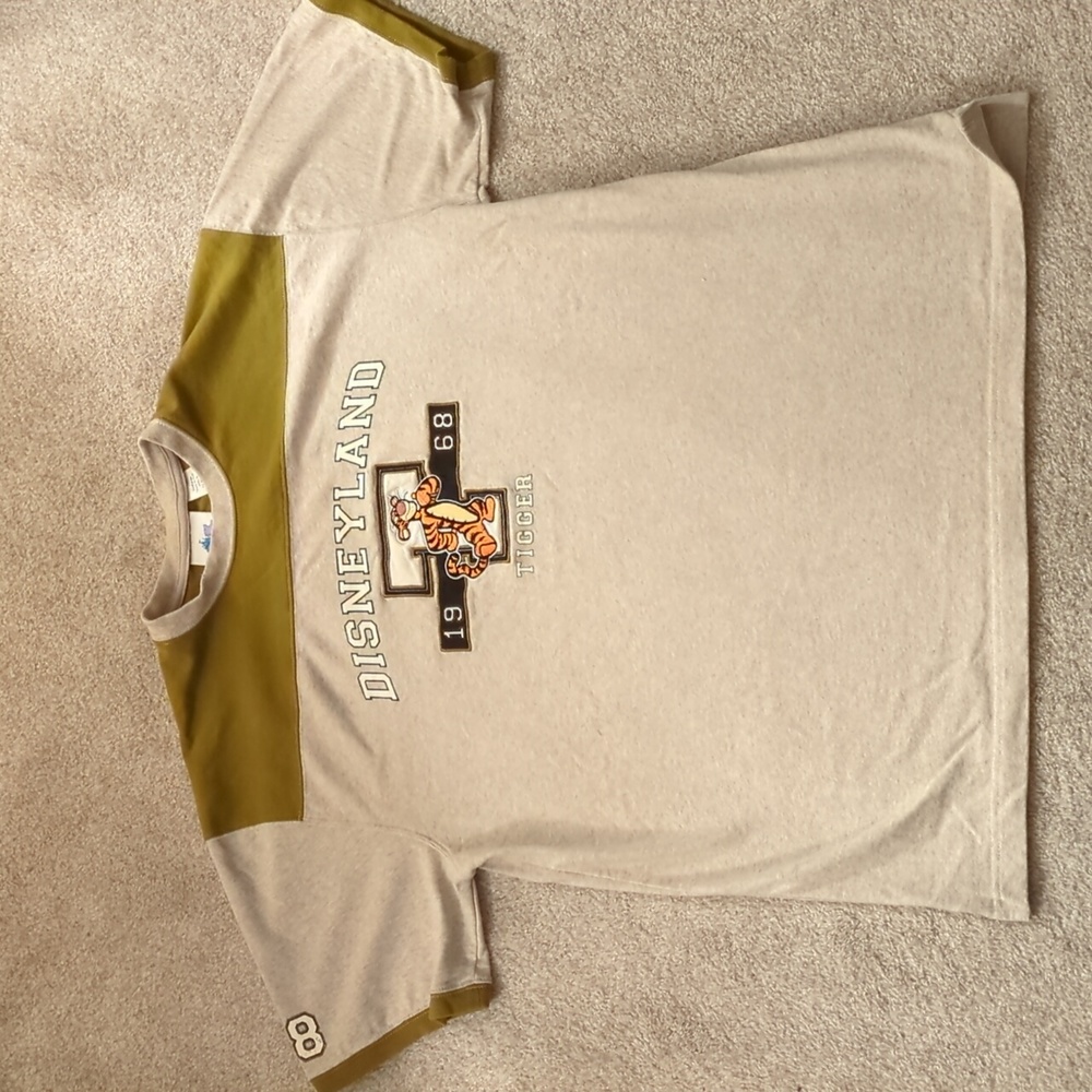 Vintage Disneyland Resort Gray and Olive Green Tigger 1968 Shirt - Picture 2 of 6